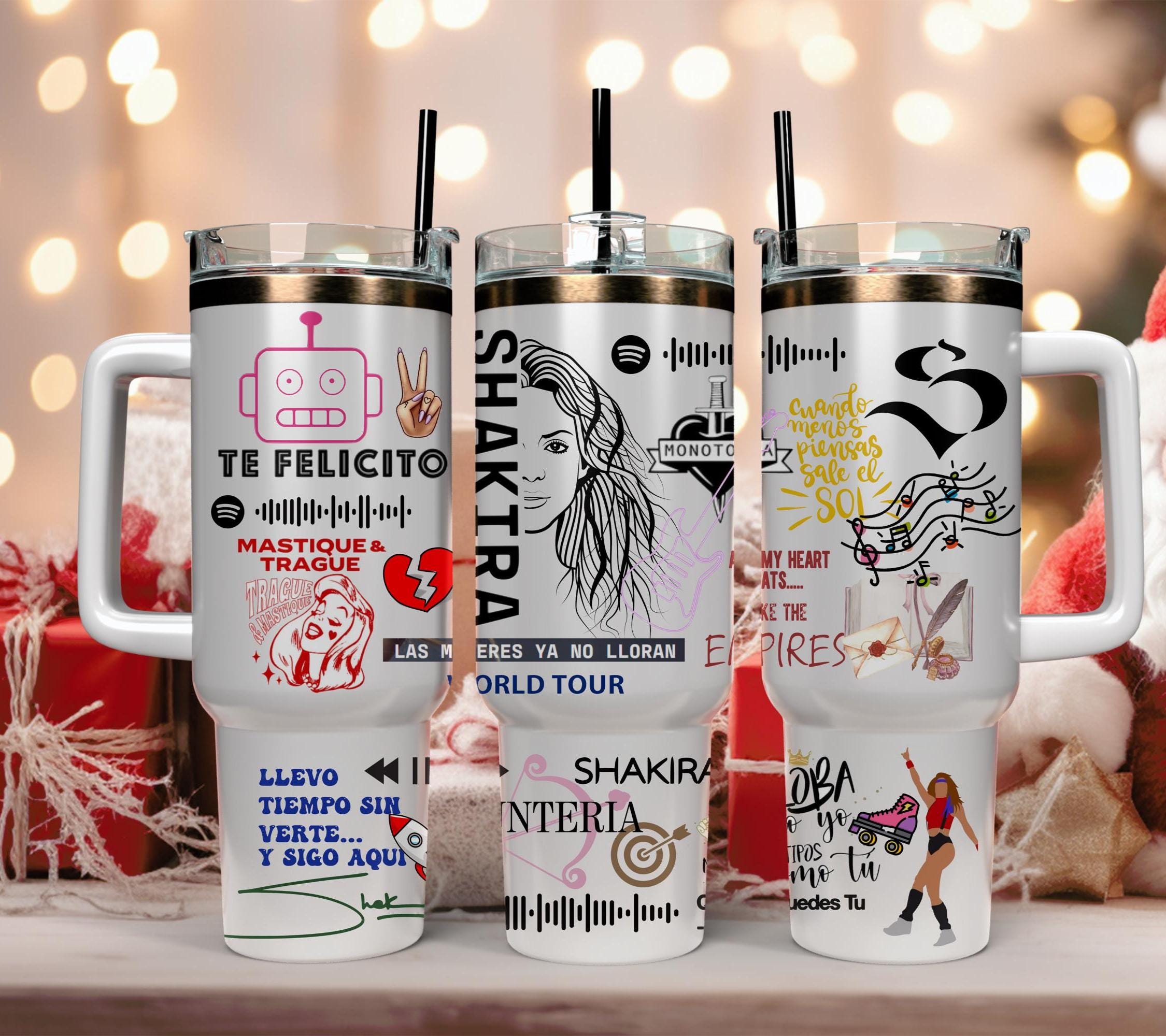 Shakira 40 oz tumbler and name tag/Shakira tumbler/Shakira gift