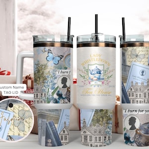 Spill the tea Bridgerton Tumbler 40 oz/ Bridgerton Tumbler/Bridgerton fan gift