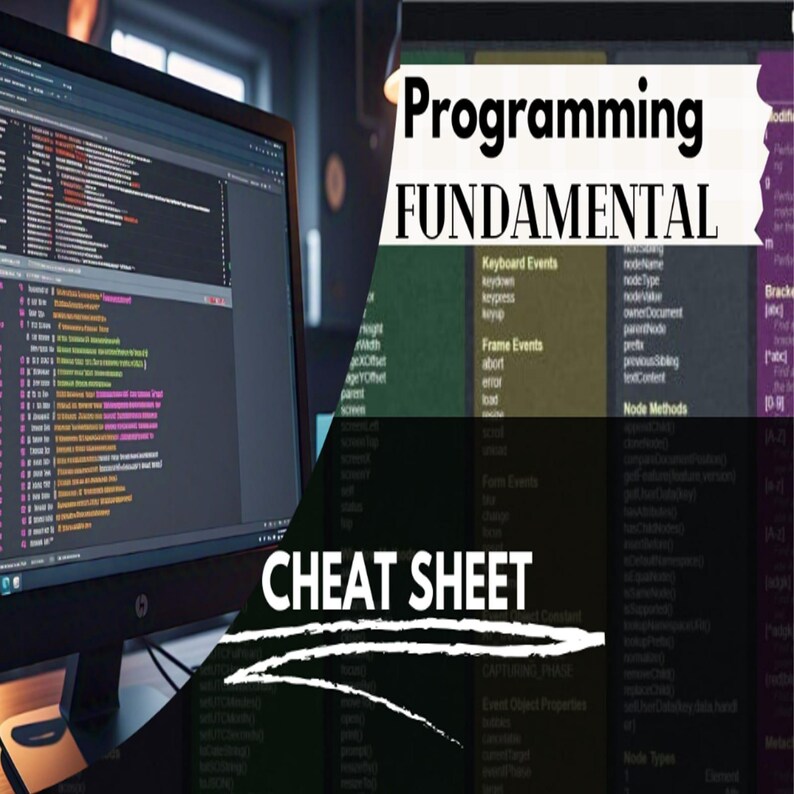 Programming Fundamentals Cheat Sheet, Python/javascript/c++ Basics ... image.