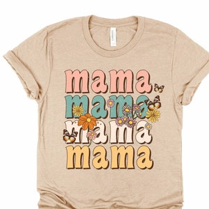 Retro Floral Mama Mother&#39;s Day Shirt Tee T Shirt Retro Shirt Grade Team Shirts Trendy Birthday Gift New Mom Comfy Mom