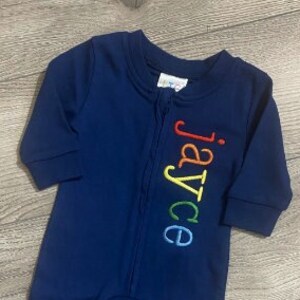 Rainbow Baby Monogrammed Baby Footed Baby Coming Home Outfit Baby Shower Gift After Every Storm Rainbow of Hope Name Gift