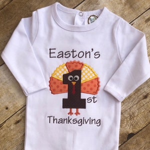 First Thanksgiving Outfit Bodysuit Shirt Baby's First Thanksgiving Boutique Shirt Turkey