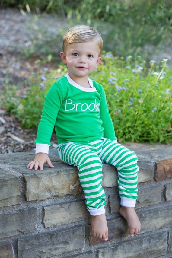 Monogrammed Christmas Pajamas Embroidery Applique Embroidered Name
