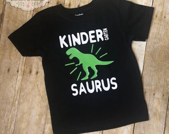 Kindersaurus Dinosaur Kindergarten Boy's First Day of School Shirt