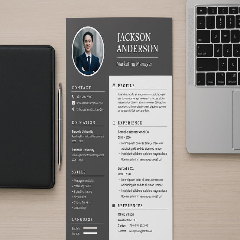 Editable Modern CV TEMPLATE for Microsoft Word Professional Resume ...