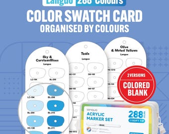 Languo 288 Acrylic Marker Swatch Card: Printable Color Chart (PDF Download A4/US Letter)