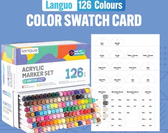 Languo アクリルマーカー見本テンプレート | 14セット | 126色