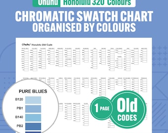 Ohuhu Honolulu 320 (Old Codes) Marker Swatch Chart: Chromatic Color Guide (PDF Download)