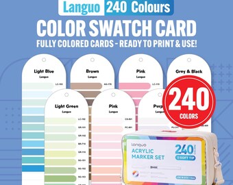Languo Acrylic Marker Color Swatch Card: 240 Colors (PDF Download)