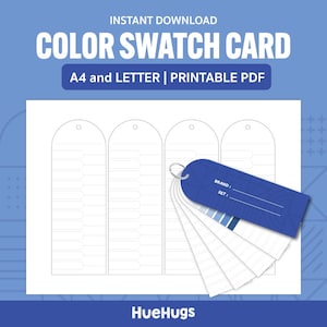 Utskrivbart färgprovkort: Färg, penna, tuschpenna (A4 och US Letter PDF)