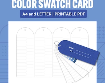 Color Swatch Card Printable: Paint, Pen, Marker Organizer (A4 & US Letter PDF)