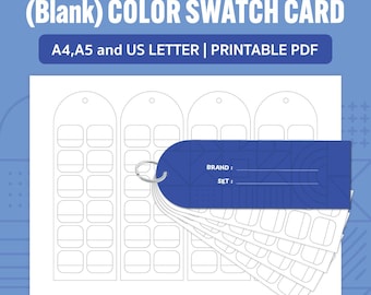 Color Swatch Card Printable: Paint, Pen, Marker Organizer (A4 & US Letter PDF)
