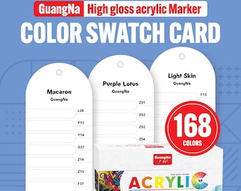 GuangNa 168ピース アクリルペイントマーカー カラー整理見本