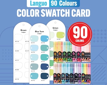 90 Color Acrylic Gel Pen Swatch Template: Printable Color Chart (Instant PDF Download)