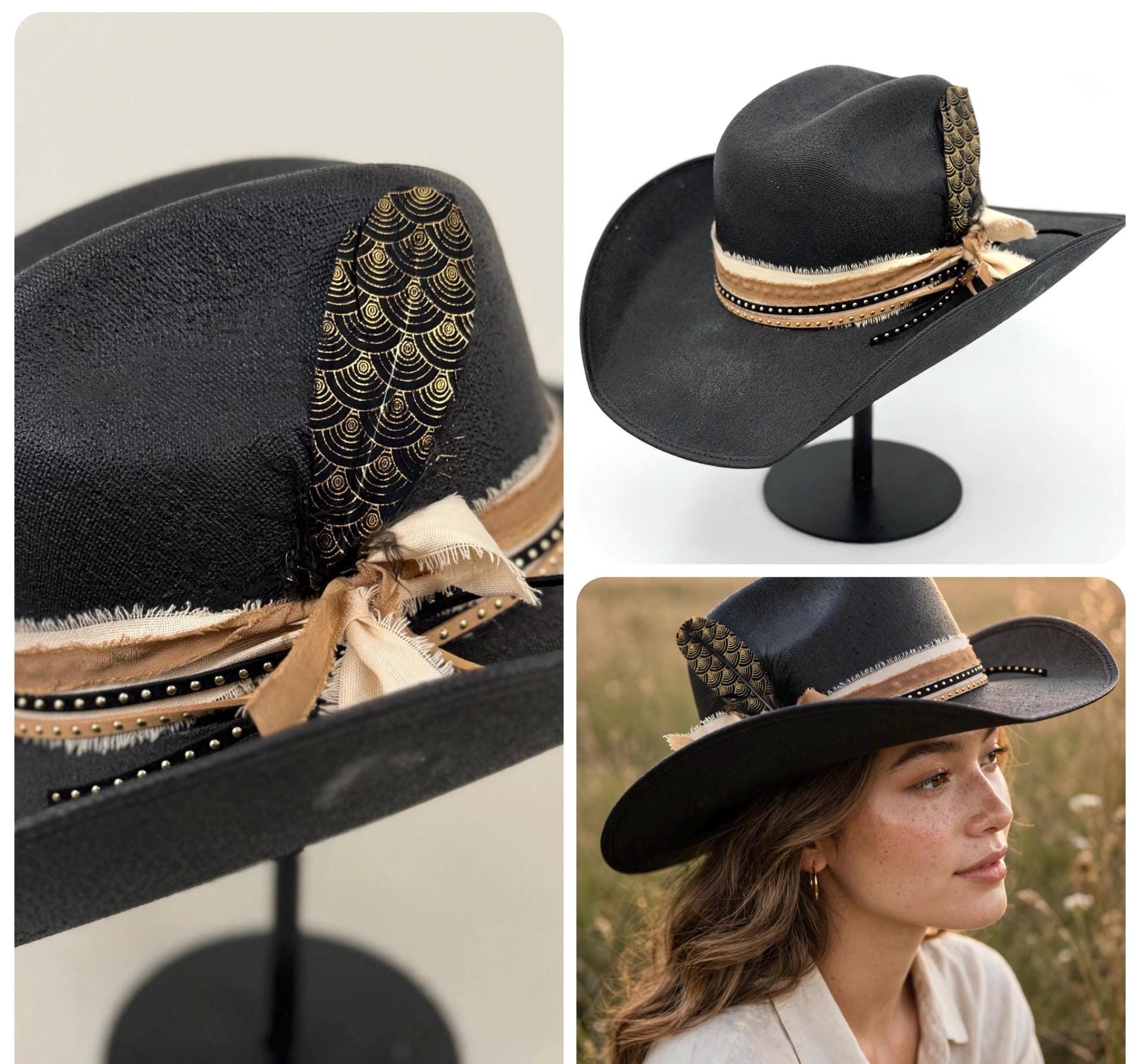 Flat Brim Western Cowgirl Hat - Etsy