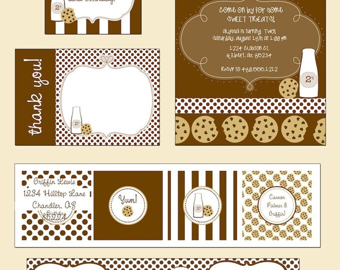 Printable Party Collection - Milk and Cookies Baby Shower or Birthday ...