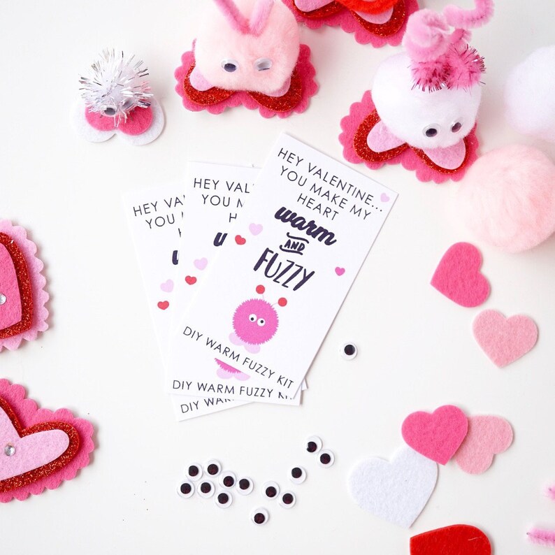 Warm Fuzzy Valentines Printable Cards INSTANT DOWNLOAD | Etsy
