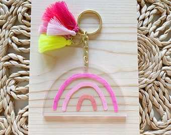 Rainbow Keychain with Tassels