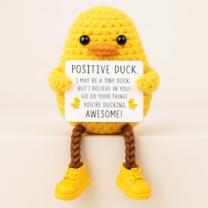 Gehaakt ornament met dagelijkse bevestigingskaart – Zelfzorgcadeau voor vrouwen, geestelijke wellness, woondecoratie mindfulness