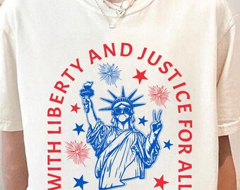 Frihetsgudinnans komfortfärger-tröja, patriotisk frihetströja, 4 juli-tröja, frihet och rättvisa-tröja, trohetsed USA-tröja