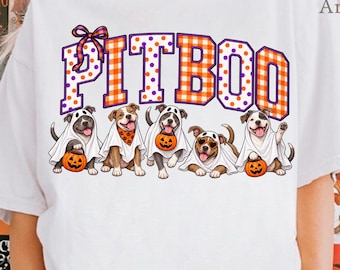 Halloween Pit Bull PNG, Funny Pitboo Dog Mom Design, Pittie Halloween Graphic, Pit Bull Mom Gifts, Dog Boo Halloween Art