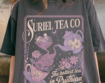 Suriel Tea Co Comfort Colors Shirt, Retro Bookish T-Shirt, Spill the Tea Rhysand Tee, ACOTAR Shirt, A Court of Thorns and Roses Tee