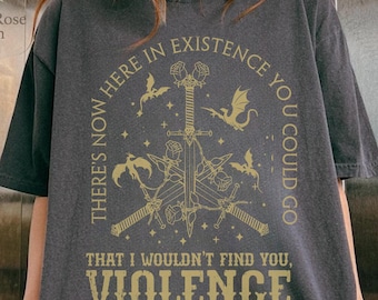 Camiseta "Nowhere In Existence Comfort Colors", camiseta "Violet Sorrengail", camiseta "Cuarta Ala", camiseta "Fantasy Bookish", regalo para un lector de dragones
