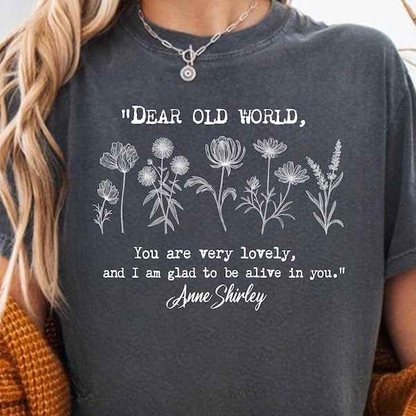 Green Gables Comfort Colors Shirt, Cottagecore Floral Tee, Light Academia T-Shirt, Bookish Aesthetic Shirt, Booklover Gift