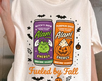 Alani angefeuert durch Herbstfarben Shirt, Beliebtes Energy Drink T-Shirt, Kürbis Crème Alani T-Shirt, Hexengebräu Alani T-Shirt, Gruseliger Herbst T-Shirt