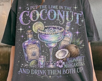 Midnight Margaritas Magic Practical PNG, Put The Lime In The Coconut Design, Funny Witchy Movie Halloween Graphic, Halloween Art