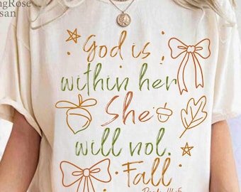 God Is Within Her Psalm 46:5 Comfort Colors Shirt, Christian Bible Verse Tee, Faith Inspirational T-Shirt, Religious Gift for Women