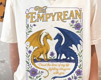 Camiseta Empírea de la Cuarta Ala, Camiseta de Colores Confortables, Camiseta de Fantasía para Libros, Camiseta de Jinete de Dragón, Camiseta de Lector de Fantasía Romántica, Camiseta de Regalo para Amantes de los Libros