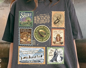 LOT Rings Inspired Reading PNG, The Shire Stamps Design, Middle Somewhere Book Lover Art, Dark Lord Fantasy Digital Download