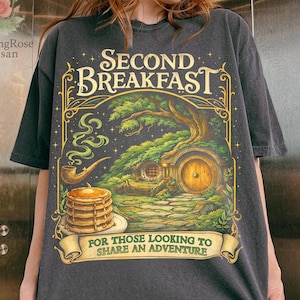 Second Breakfast Club PNG, Bookish Hobbit PNG, The Shire Inspired Design, Fantasy Reader PNG, Literary Digital Download