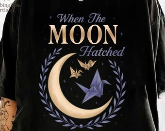 When The Moon Hatched Comfort Colors Shirt, Romantasy Dragon Bookish Tee, Fantasy Reader T-Shirt, Moonplume Dragon Shirt