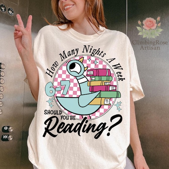 How Many Nights A Week Do You Read 6-7 PNG, Funny Children’s Book Quote, Teacher Reading Shirt Design