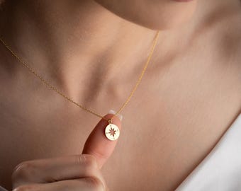 Dainty Compass Necklace Silver Coordinate Necklace for Adventurer Nautical Necklace Graduation Gift for Travelers Women and Nautical Pendant