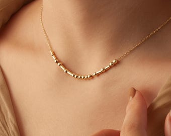 Dainty Morse Code Necklace Personalized Hidden Message Necklace Silver Morse Code Jewelry Mothers Day Gift for Women
