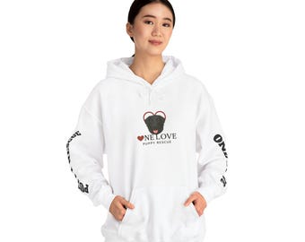 One Love Puppy Rescue Hoodie, Unisex Sweatshirt for Dog Lovers, Perfect Gift for Animal Lovers, Pet Adoption Awareness Apparel, Cozy