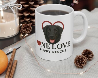 One Love Puppy Rescue Ceramic Mug - Perfect Gift for Dog Lovers, Animal Rescue Advocates, Pet Owners, Coffee Lovers, and Gift Giving