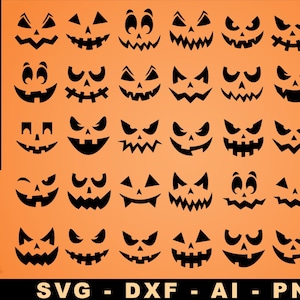 Jack O&#39;Lantern Faces SVG Bundle, Halloween Pumpkin SVG, Pumpkin Faces SVG, Cut Files For Cricut And Silhouette