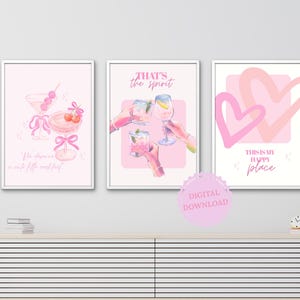 Coquette Cocktail Print Set: Retro Bar Cart Art (Digital Download)