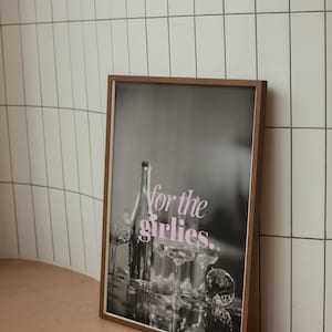 Trendy Collage Apartment Print, Black And White Y2k Fashion Print, Feminist Pink Stylish And Cool Girl Aesthetic Art for Teen Room, Dorm