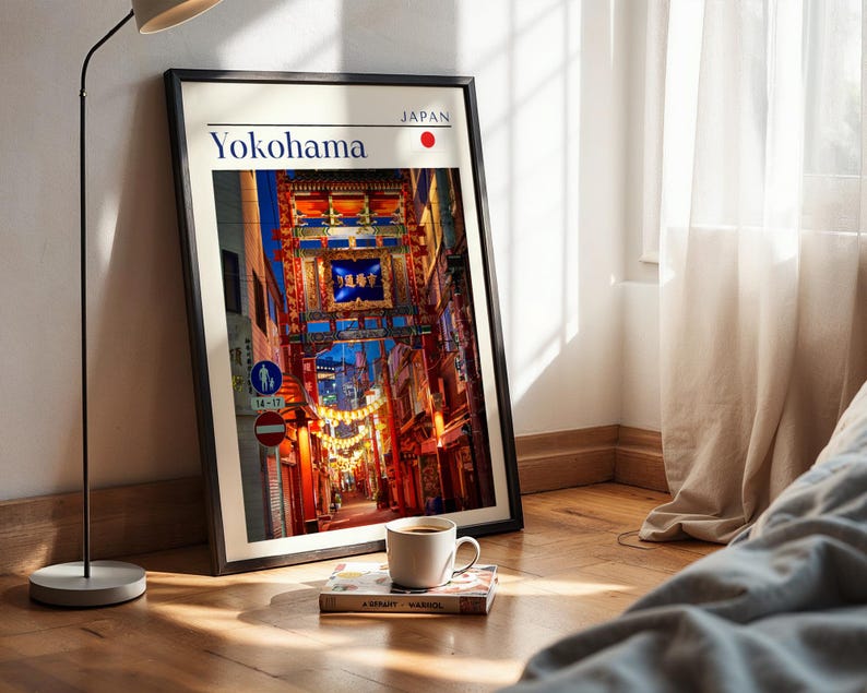 Japan Wall Art Set of 3, Tokyo Kyoto Yokohama Prints, Japanese City Poster Collection, Travel Photography Decor, Digital Download image 10
