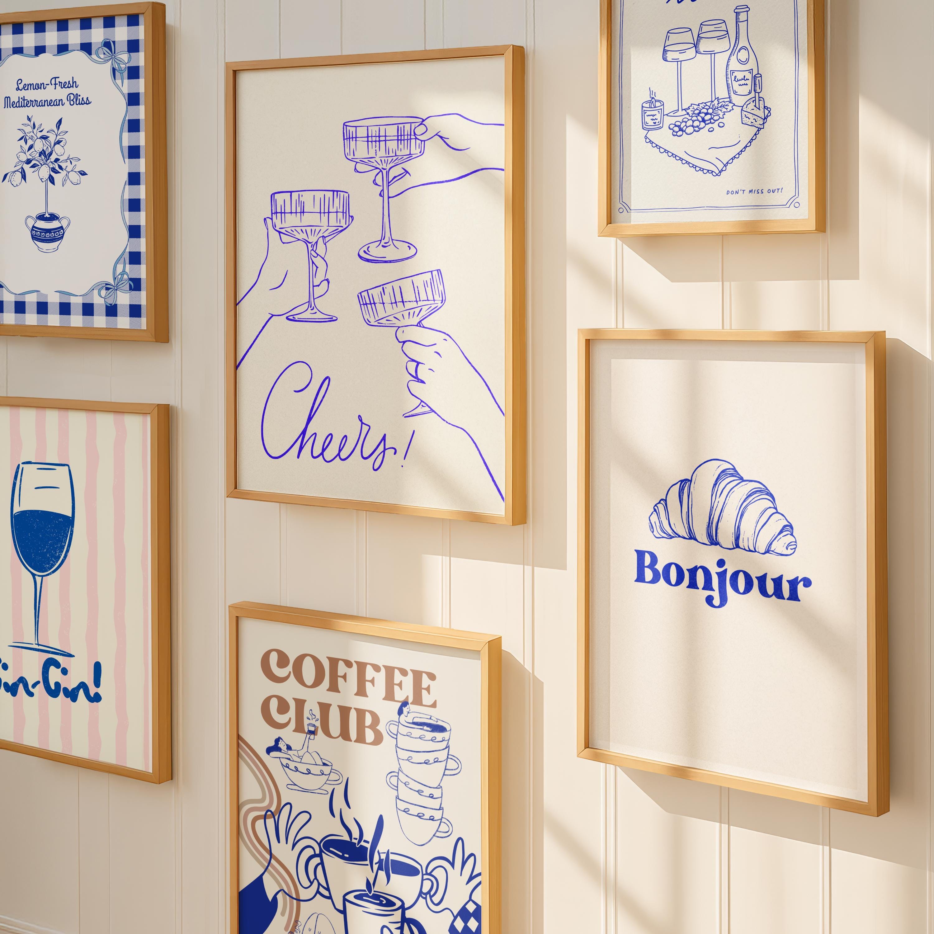mega retro kitchen gallery wall art set of 90,... 60 Retro Kitchen Gallery Wall Art Set, Trendy Food & Drink Prints ...