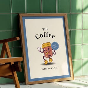 Vintage Coffee Lover Print: Funny Kitchen Wall Art (Digital Download)