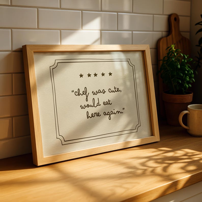 funny restaurant review quote kitchen printable