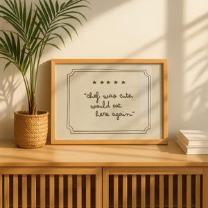 hand drawn typography kitchen poster neutral decor