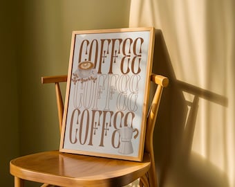 Trendy Coffee Wall Art, Neutral Coffee Station Wall Art Decor, Coffee Bar Print, Coffee Printable Art, Apartment Art, Digital Download