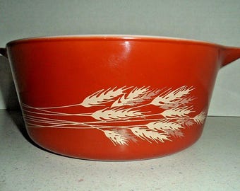 Bol para mezclar Pyrex Autumn Harvest color trigo y naranja 475B, 2.5 cuartos de galón, fabricado en EE. UU., n.° 19, vintage de los años 70.